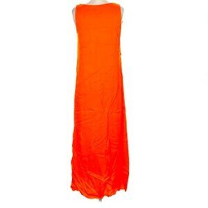 Max Studio Tangerine Sleeveless Maxi Dress V Neck Pre-Owned Good Condition